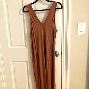 Dusty rose long tank dress